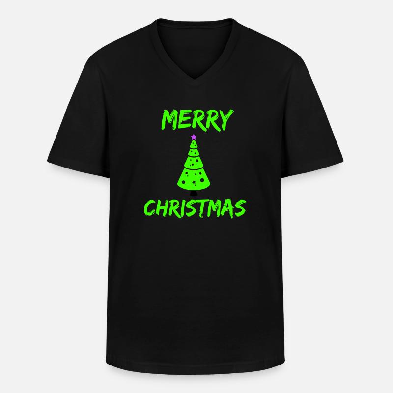 merry christmas - Männer-T-Shirt mit V-Ausschnitt - Schwarz