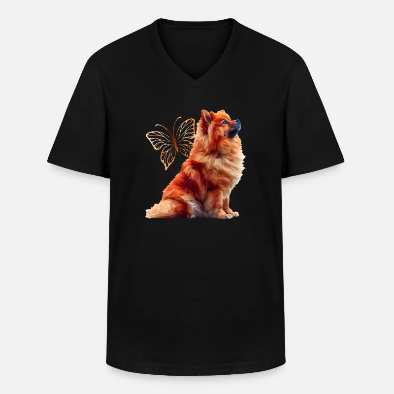 ChowChow - Männer-T-Shirt mit V-Ausschnitt - Schwarz