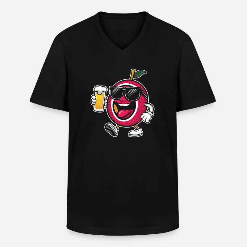 Passionsfrucht Bier - Männer-T-Shirt mit V-Ausschnitt - Schwarz