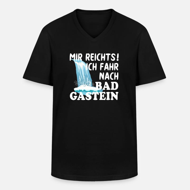 Bad Gastein - Männer-T-Shirt mit V-Ausschnitt - Schwarz