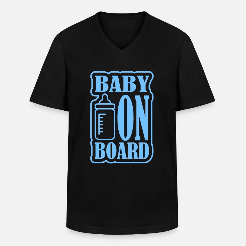 Baby on Board - Männer-T-Shirt mit V-Ausschnitt - Schwarz