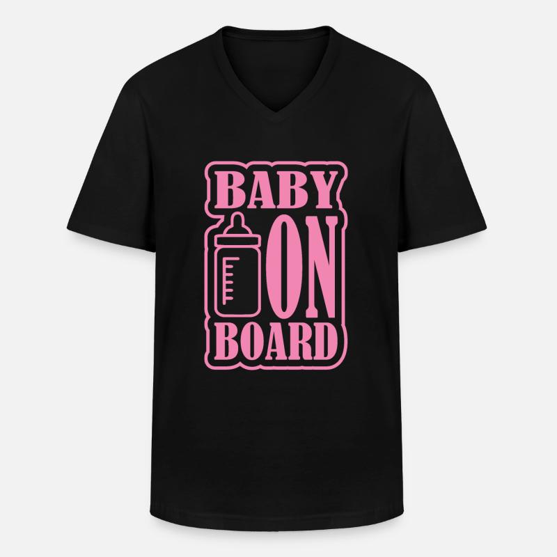 Baby on Board - Männer-T-Shirt mit V-Ausschnitt - Schwarz