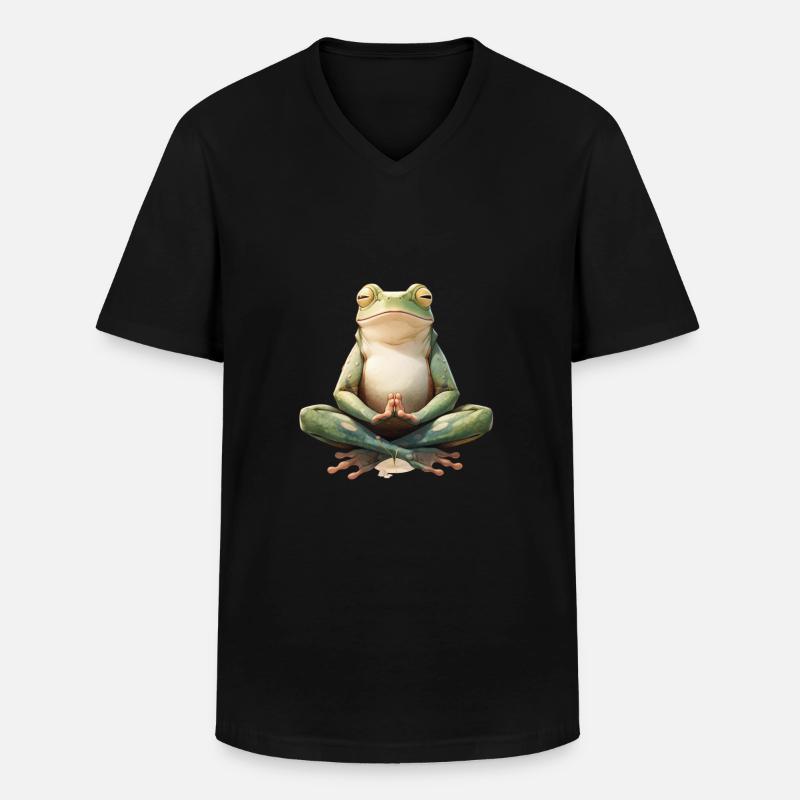 Frosch - Männer-T-Shirt mit V-Ausschnitt - Schwarz
