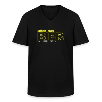 Möge das Bier in mir sein Männertag Sauftour - Männer-T-Shirt mit V-Ausschnitt - Schwarz - Vorne - AI Model Male 178 dark (178cm)