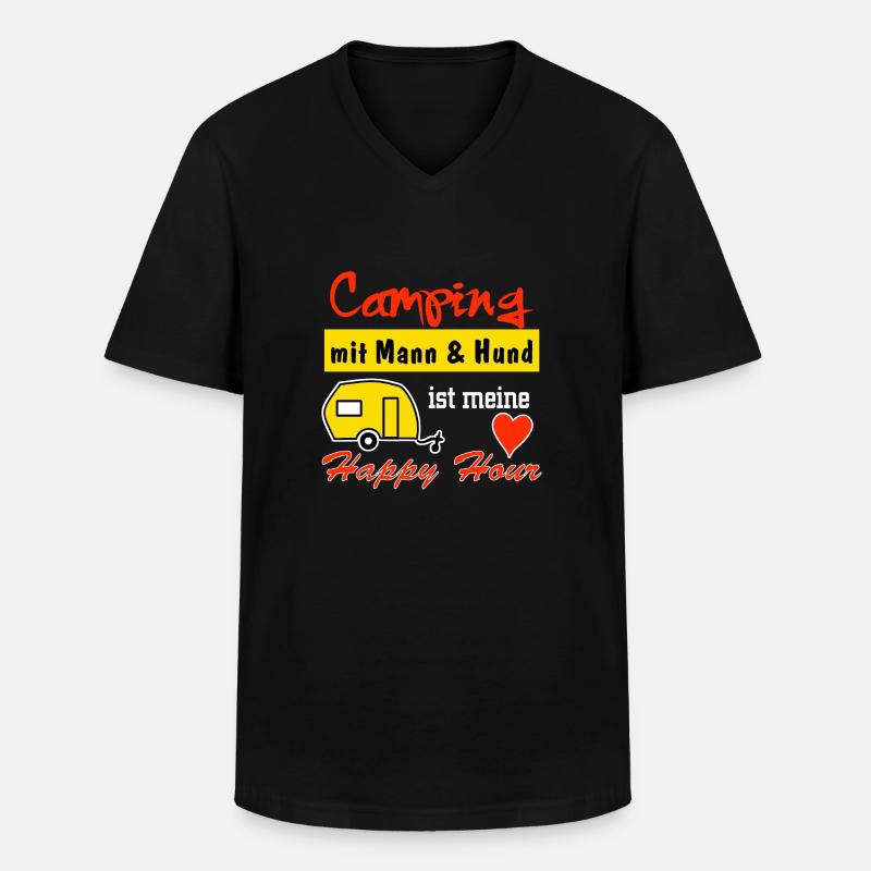happy hour - Männer-T-Shirt mit V-Ausschnitt - Schwarz