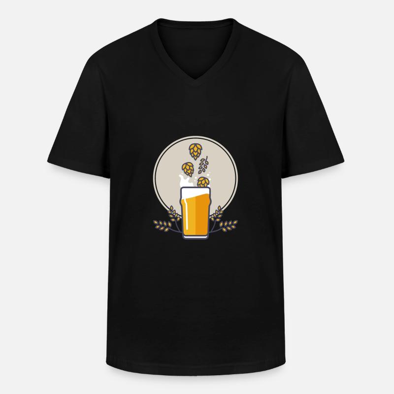 Beer splash - Männer-T-Shirt mit V-Ausschnitt - Schwarz