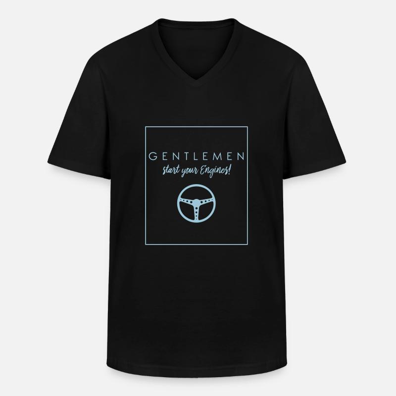 GENTLEMEN -Start your Engines - Männer-T-Shirt mit V-Ausschnitt - Schwarz