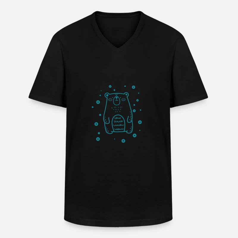 dicker, süßer Bär - Männer-T-Shirt mit V-Ausschnitt - Schwarz