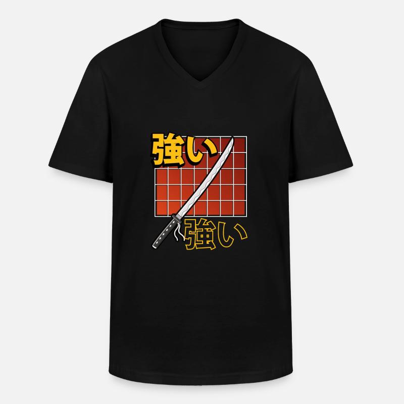 Samurai katana schwert - Männer-T-Shirt mit V-Ausschnitt - Schwarz
