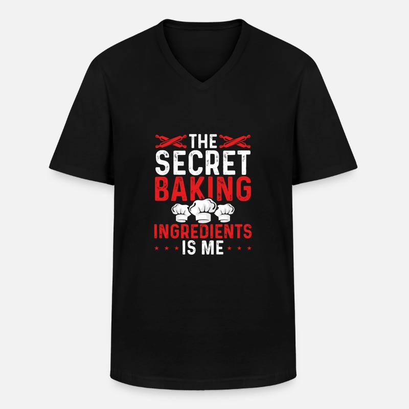 Die Geheime Backzutat Bin Ich - Männer-T-Shirt mit V-Ausschnitt - Schwarz