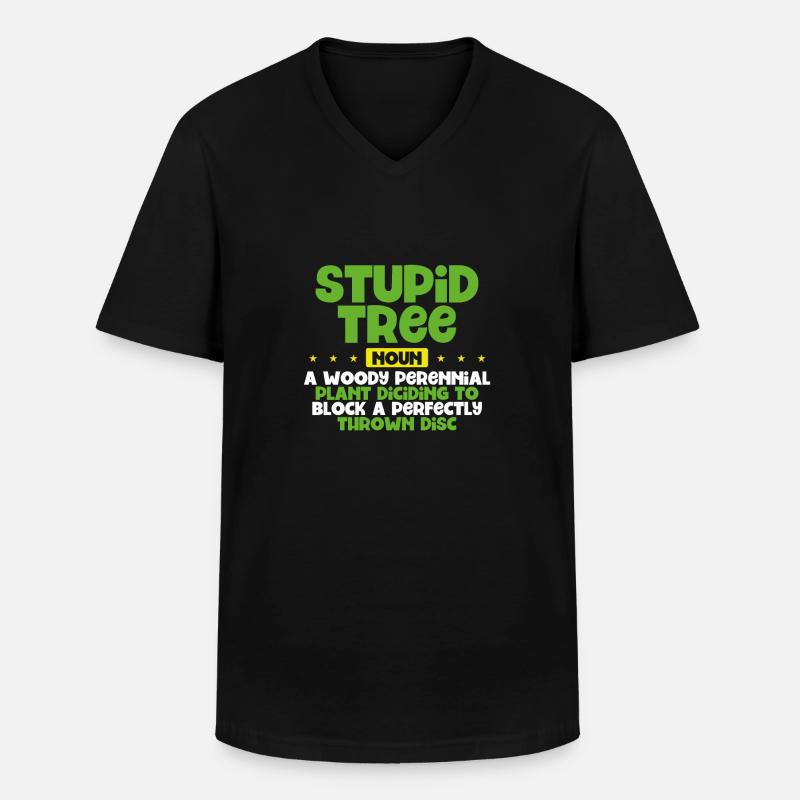 Dummer Baum Substantiv Discgolf - Männer-T-Shirt mit V-Ausschnitt - Schwarz