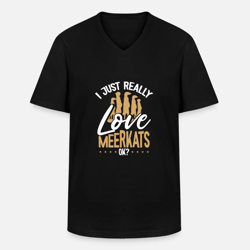 Ich Liebe Erdmännchen Einfach Sehr - Männer-T-Shirt mit V-Ausschnitt - Schwarz