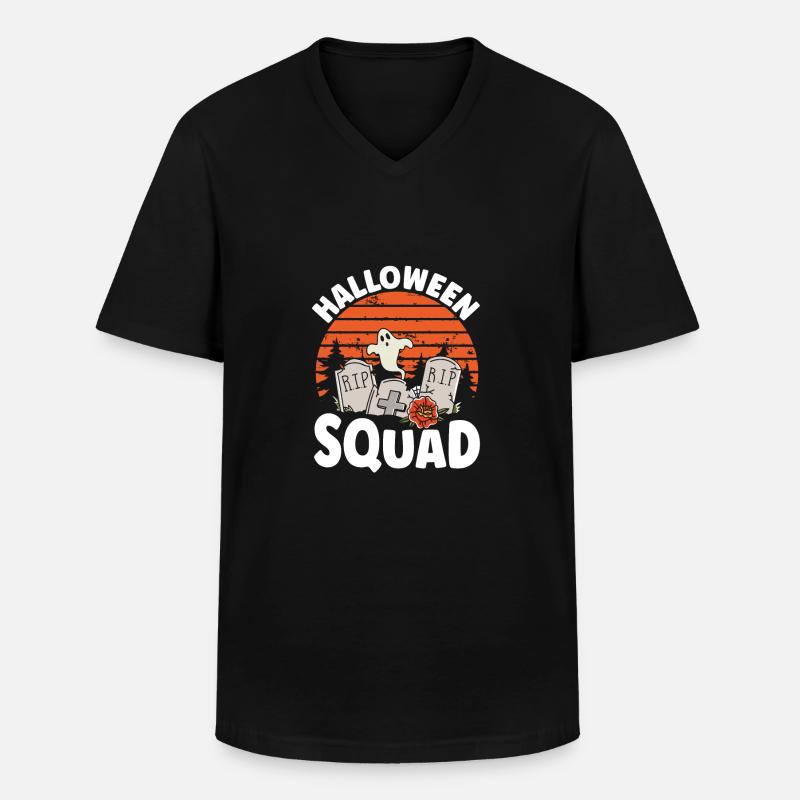 Halloween Geist Team - Männer-T-Shirt mit V-Ausschnitt - Schwarz