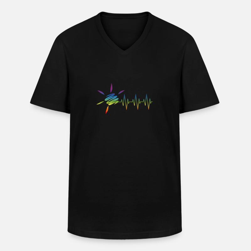 Frequenz Der Sommersonne - Männer-T-Shirt mit V-Ausschnitt - Schwarz