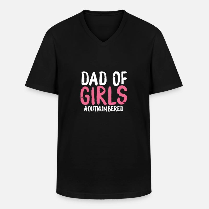 Vater Von Mädchen - Männer-T-Shirt mit V-Ausschnitt - Schwarz