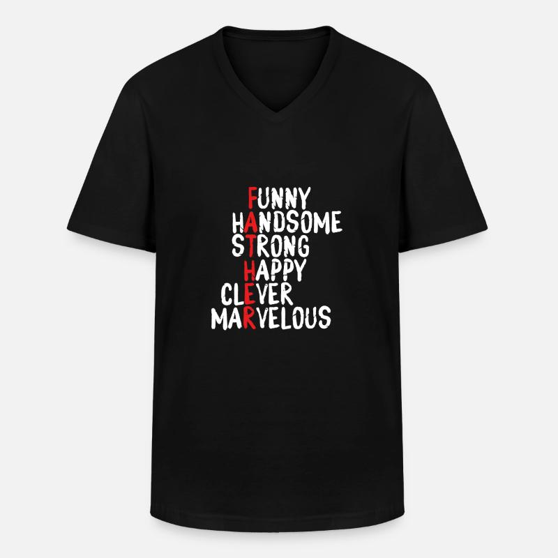Name Des Vaters - Männer-T-Shirt mit V-Ausschnitt - Schwarz