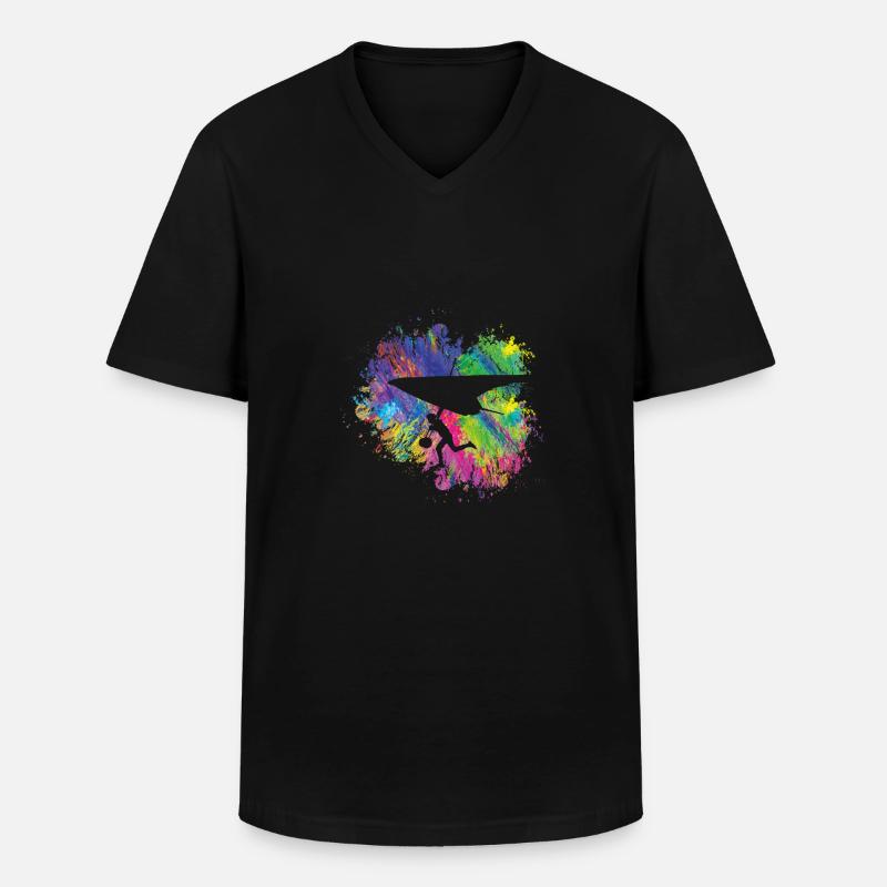 Sommergleitschirm Bunt - Männer-T-Shirt mit V-Ausschnitt - Schwarz