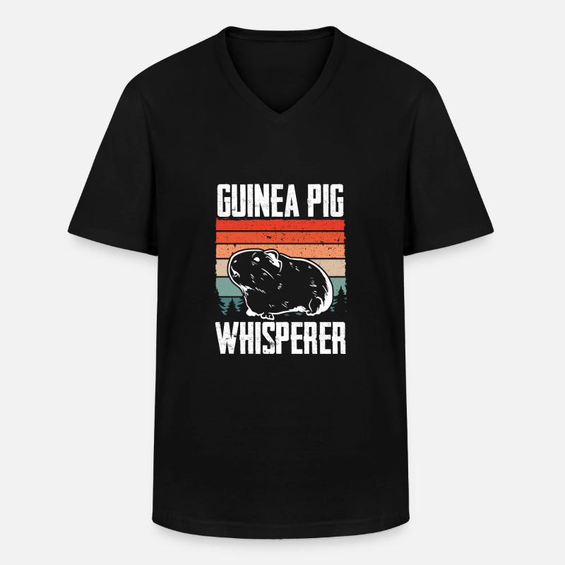 Meerschweinchenflüsterer Retro - Männer-T-Shirt mit V-Ausschnitt - Schwarz