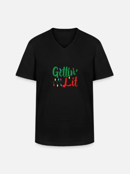 Light Christmas candles - Men's V-Neck T-Shirt - black