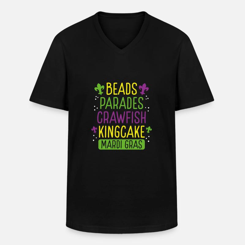 Perlen Paraden Langusten Kingcake - Männer-T-Shirt mit V-Ausschnitt - Schwarz
