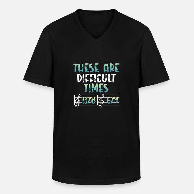 Ce sont des temps difficiles - T-shirt col V Homme - noir