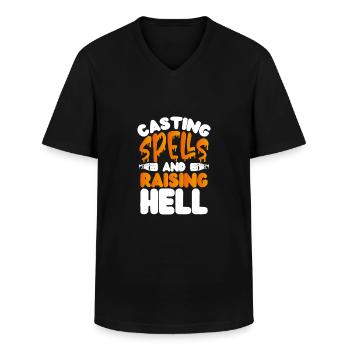 Cast a spell - Men's V-Neck T-Shirt - black - Front - AI Model Male 178 dark (178cm)