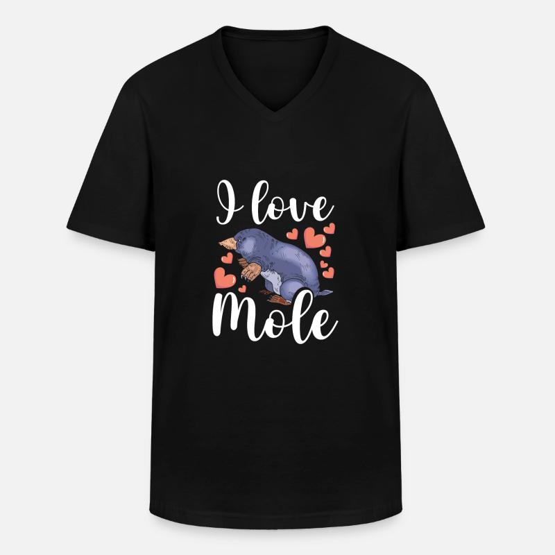 Ich Liebe Maulwurf - Männer-T-Shirt mit V-Ausschnitt - Schwarz