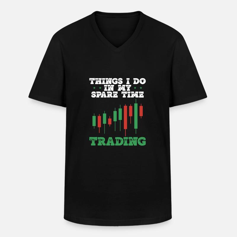 Handel In Meiner Freizeit - Männer-T-Shirt mit V-Ausschnitt - Schwarz