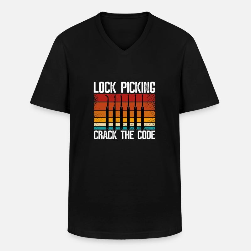 Lockpicking Knackt Den Code - Männer-T-Shirt mit V-Ausschnitt - Schwarz