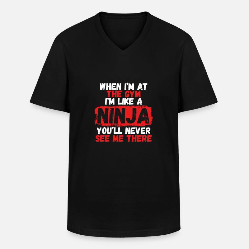 Fitnessstudio ninja - Männer-T-Shirt mit V-Ausschnitt - Schwarz