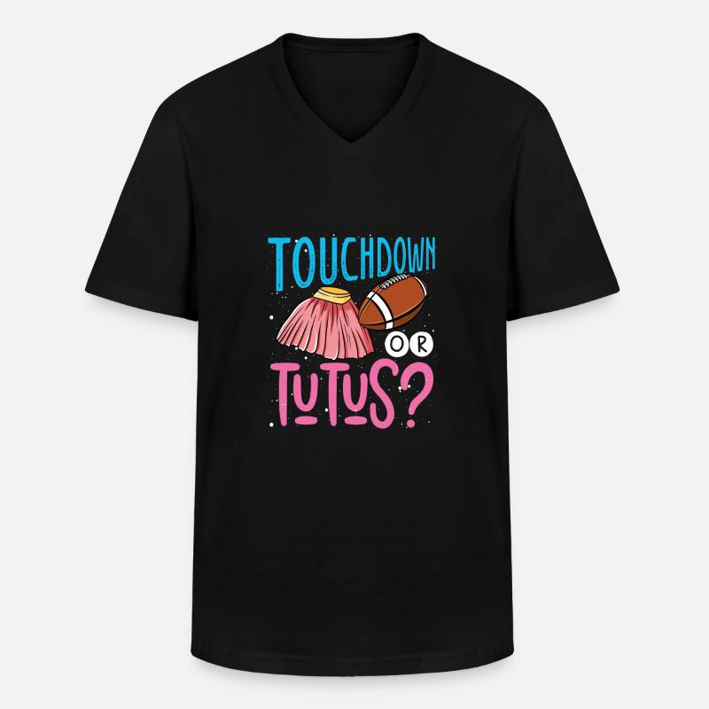 Touchdown Oder Tutus - Männer-T-Shirt mit V-Ausschnitt - Schwarz