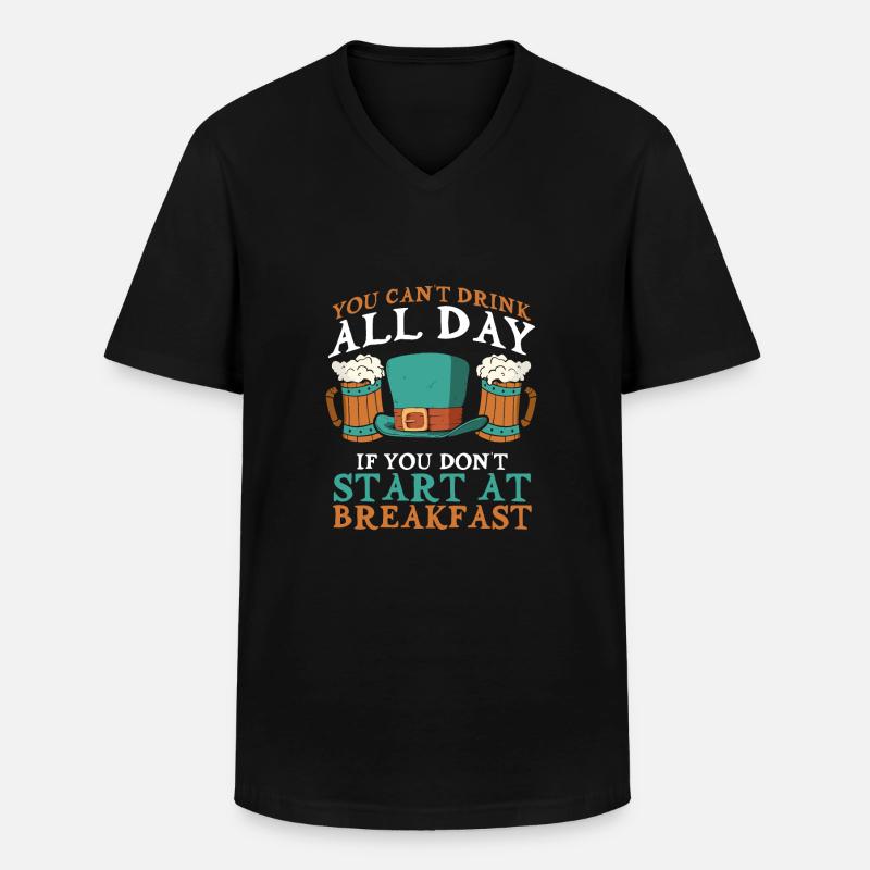 Beginnen Sie Mit Einem Getränk - Männer-T-Shirt mit V-Ausschnitt - Schwarz