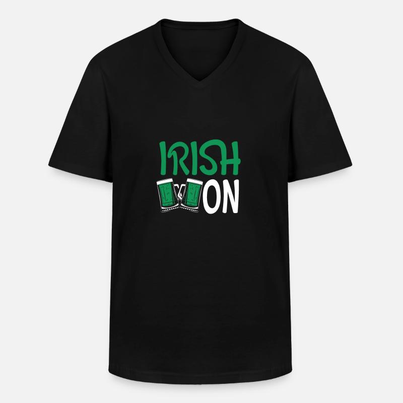 Irisches Bier An - Männer-T-Shirt mit V-Ausschnitt - Schwarz