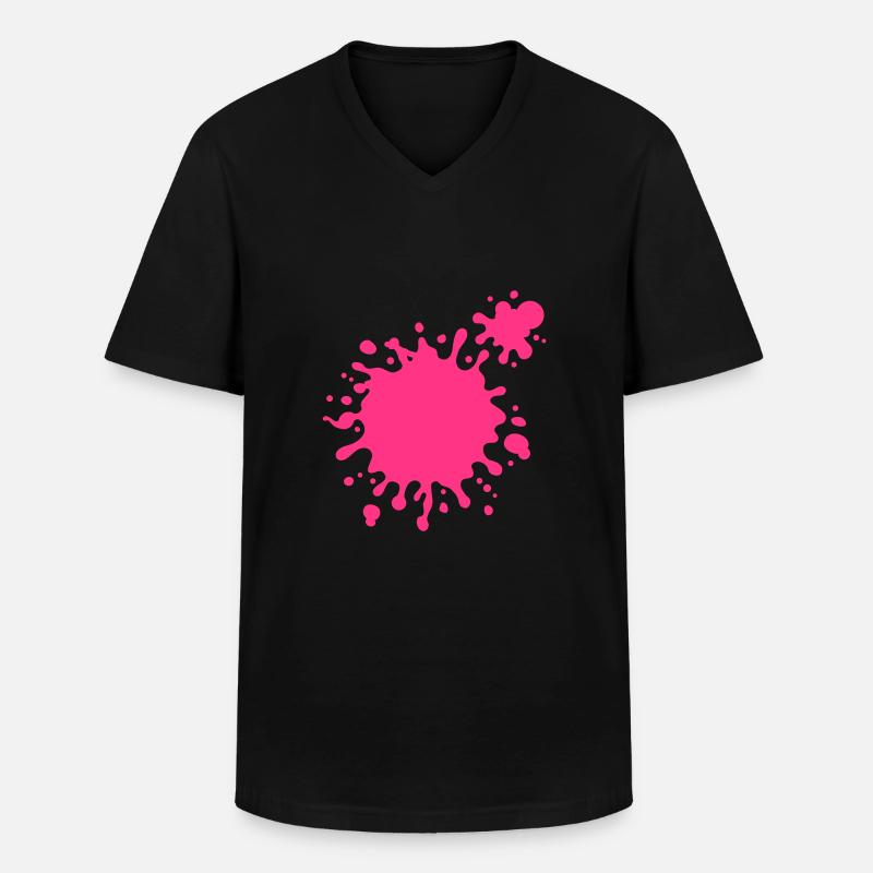 Stänk - T-shirt med V-ringning herr - svart