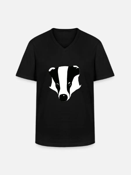 dachs - Männer-T-Shirt mit V-Ausschnitt - Schwarz