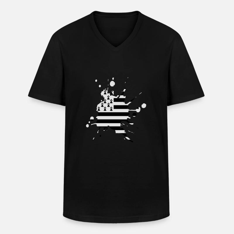 UK-Flagge Patch 2 - Männer-T-Shirt mit V-Ausschnitt - Schwarz