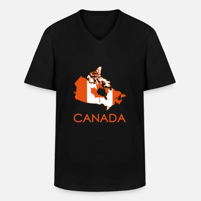 Kanada - Männer-T-Shirt mit V-Ausschnitt - Schwarz