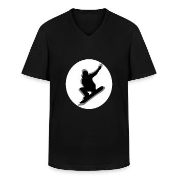 Snowboard Snowboarder - T-shirt col V Homme - noir - Devant - AI Model Male 178 dark (178cm)