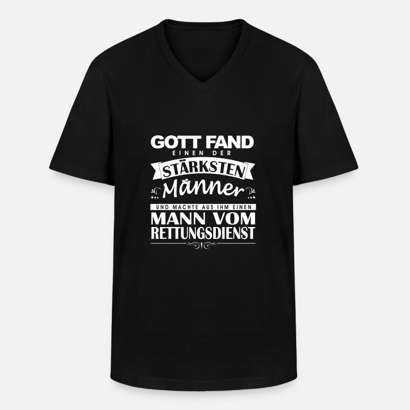 Mann vom Rettungsdienst - Männer-T-Shirt mit V-Ausschnitt - Schwarz