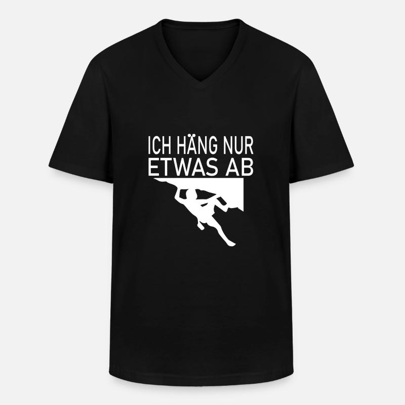 climbing - Männer-T-Shirt mit V-Ausschnitt - Schwarz
