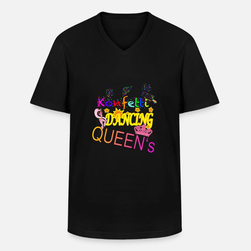 Konfetti Dancing Queens - Männer-T-Shirt mit V-Ausschnitt - Schwarz