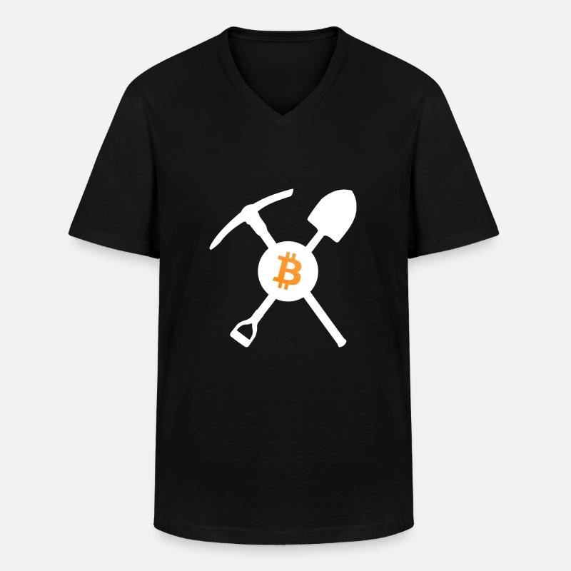 Bitcoin-Miner - Männer-T-Shirt mit V-Ausschnitt - Schwarz