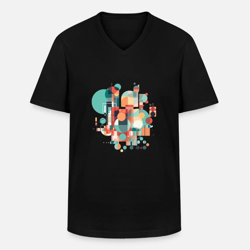 Abstraktes Muster - Männer-T-Shirt mit V-Ausschnitt - Schwarz