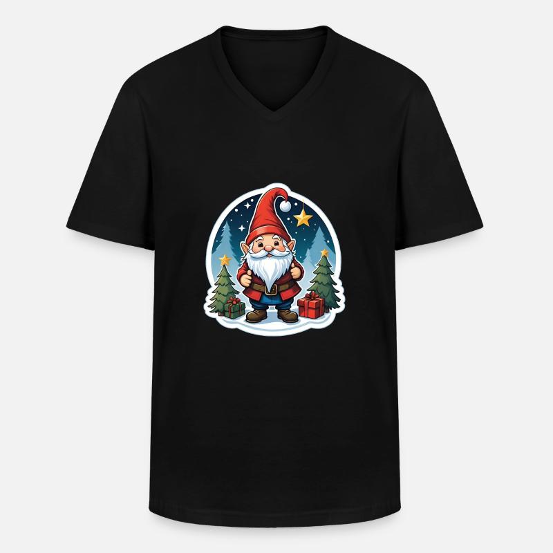 Weihnachtswichtel - Männer-T-Shirt mit V-Ausschnitt - Schwarz