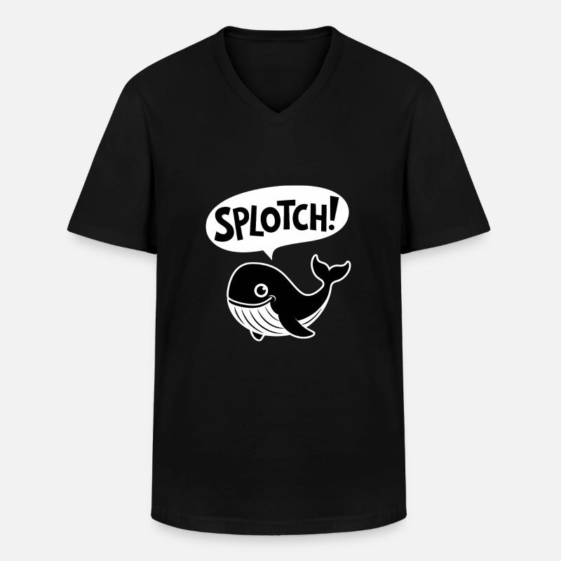 Fleck! - Lustiger Wal - Männer-T-Shirt mit V-Ausschnitt - Schwarz
