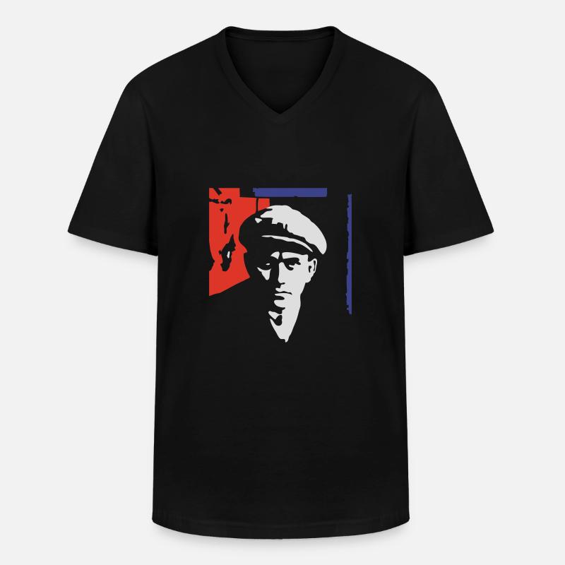majakovskij1_3c_ge - Männer-T-Shirt mit V-Ausschnitt - Schwarz