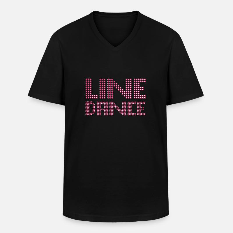 Line Dance - Linedance - Männer-T-Shirt mit V-Ausschnitt - Schwarz
