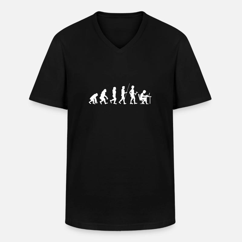 Gamer Evolution Computer knows - Men's V-Neck T-Shirt - black