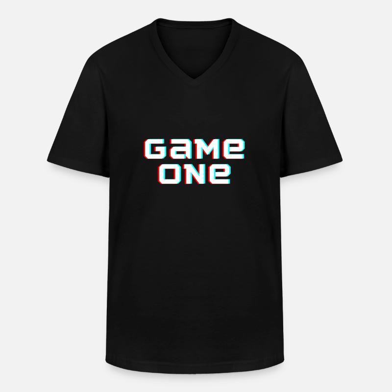 Game one - Männer-T-Shirt mit V-Ausschnitt - Schwarz