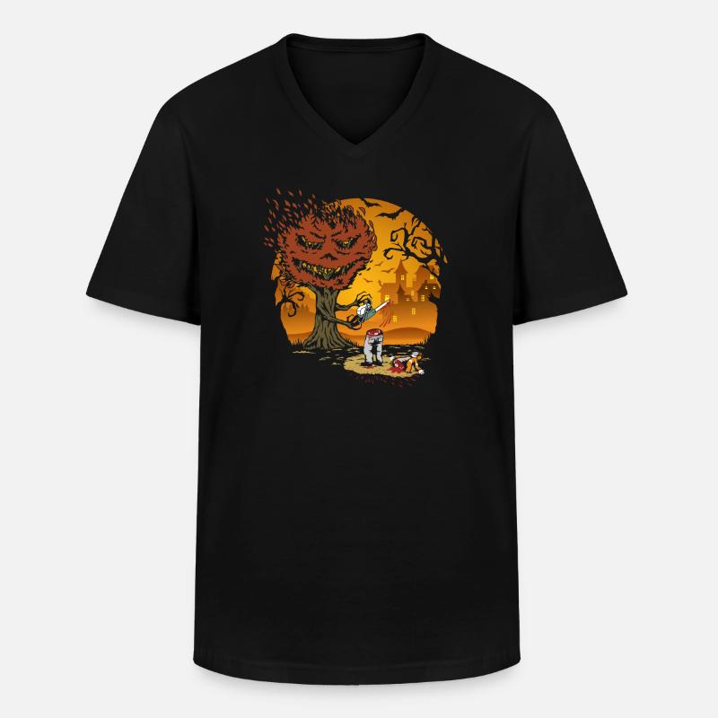 Chainsaw Halloween - Horrorshirt - Männer-T-Shirt mit V-Ausschnitt - Schwarz